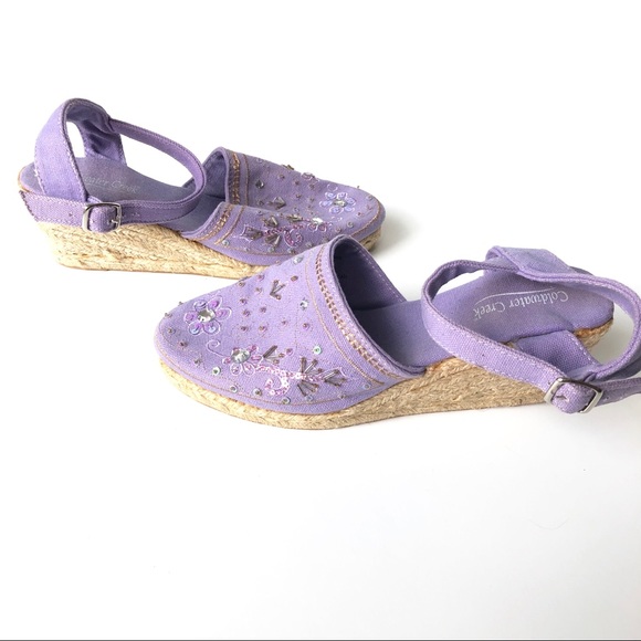 Coldwater Creek Sequin Espadrille Wedge Sandals - Picture 6 of 7